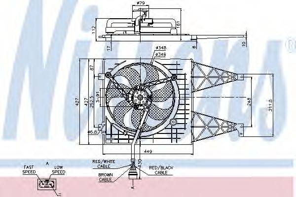 Вентилятор, охлаждение двигателя NISSENS 85249