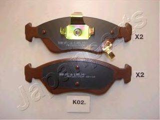 Комплект тормозных колодок, дисковый тормоз JAPANPARTS PA-K02AF