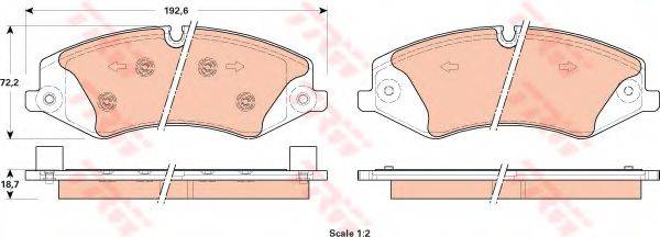 Комплект тормозных колодок, дисковый тормоз TRW GDB1898