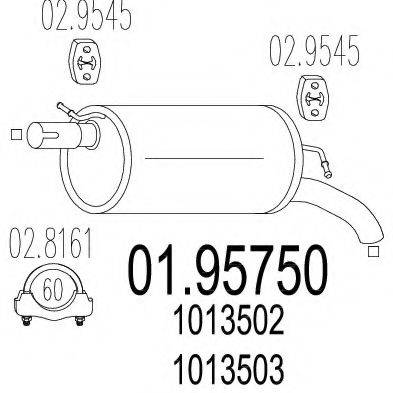 Глушитель выхлопных газов конечный MTS 01.95750
