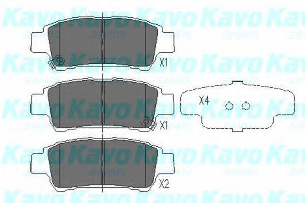 Комплект гальмівних колодок, дискове гальмо KAVO PARTS KBP-9014