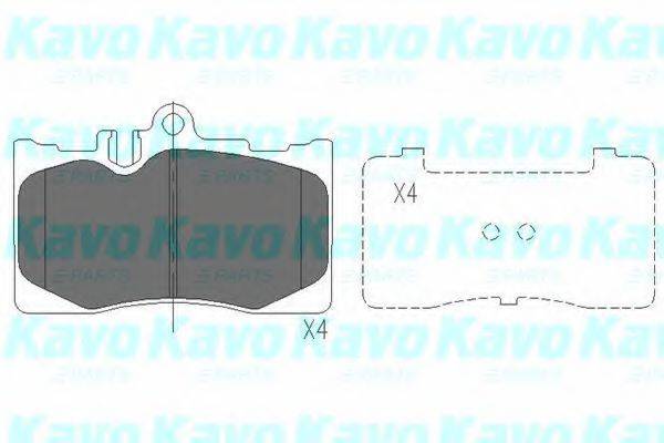Комплект гальмівних колодок, дискове гальмо KAVO PARTS KBP-9071