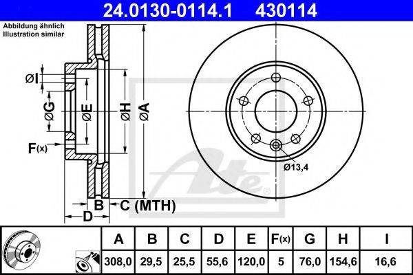 Тормозной диск ATE 24.0130-0114.1