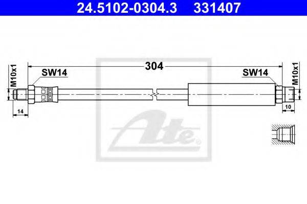 Тормозной шланг ATE 24.5102-0304.3