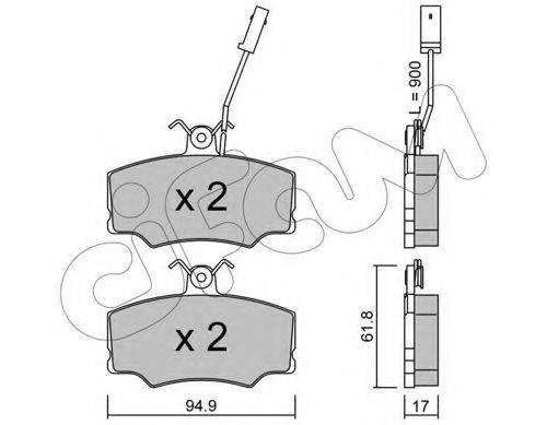 Комплект тормозных колодок, дисковый тормоз CIFAM 822-076-0