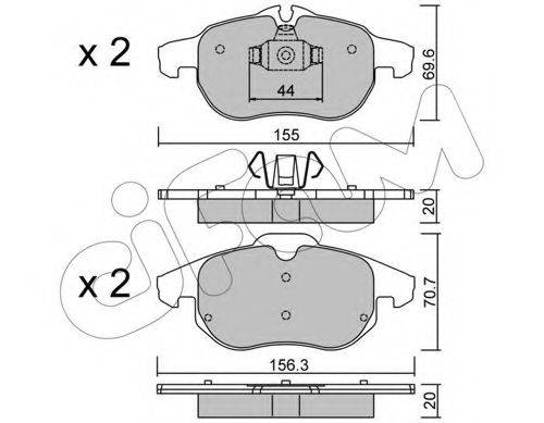 Комплект тормозных колодок, дисковый тормоз CIFAM 822-540-0