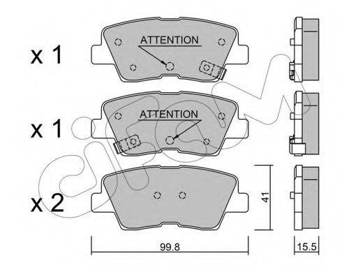 Комплект тормозных колодок, дисковый тормоз CIFAM 822-886-1