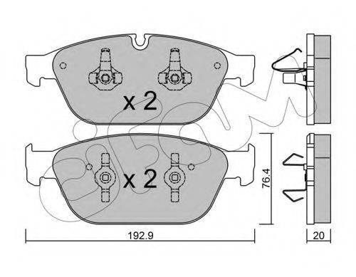 Комплект тормозных колодок, дисковый тормоз CIFAM 822-954-0