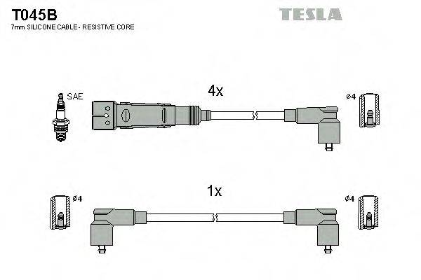 Комплект проводов зажигания TESLA T045B