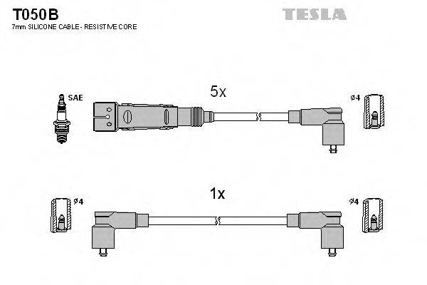 Комплект проводов зажигания TESLA T050B