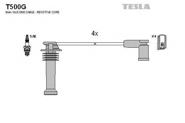 Комплект проводов зажигания TESLA T500G