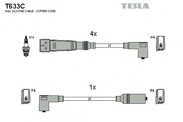 Комплект проводов зажигания TESLA T633C