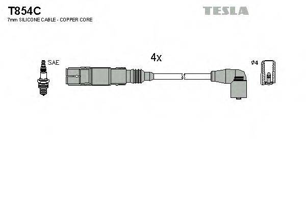 Комплект проводов зажигания TESLA T854C