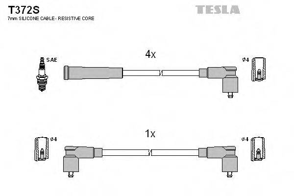 Комплект проводов зажигания TESLA T372S