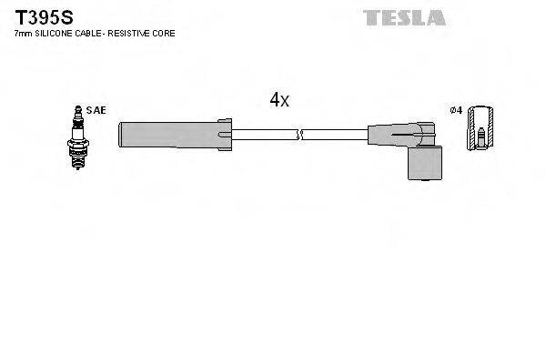 Комплект проводов зажигания TESLA T395S