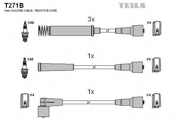 Комплект дротів запалення TESLA T271B