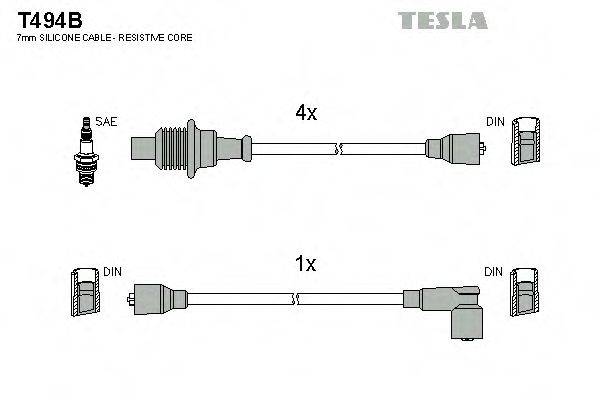 Комплект проводов зажигания TESLA T494B