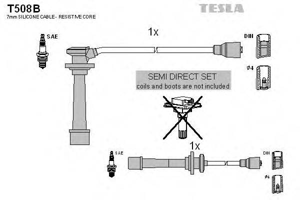 Комплект проводов зажигания TESLA T508B