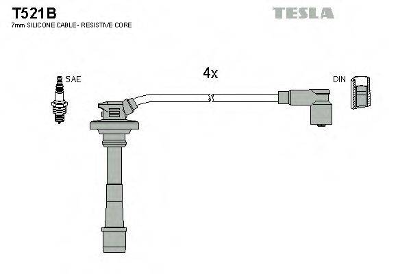 Комплект дротів запалення TESLA T521B