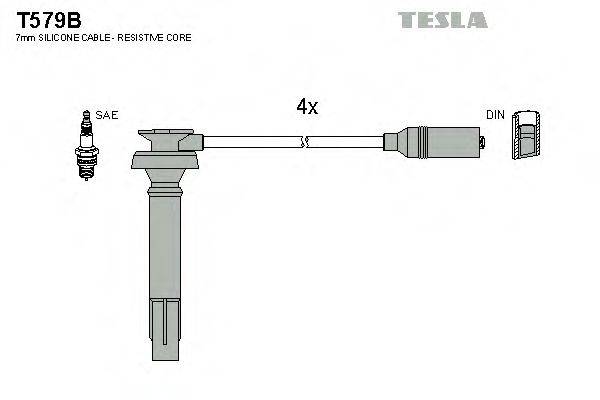 Комплект проводов зажигания TESLA T579B