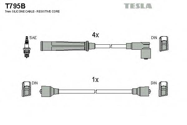 Комплект проводов зажигания TESLA T795B
