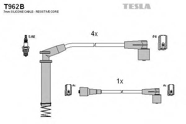 Комплект проводов зажигания TESLA T962B