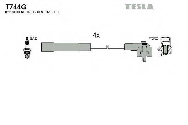 Комплект дротів запалення TESLA T744G