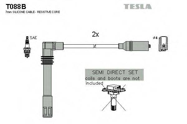 Комплект дротів запалення TESLA T088B