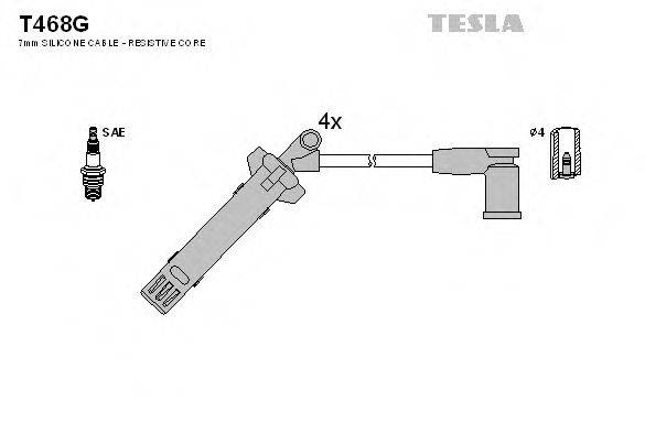 Комплект проводов зажигания TESLA T468G