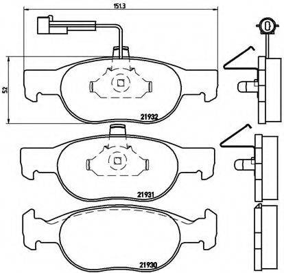 Комплект тормозных колодок, дисковый тормоз BREMBO P 23 057