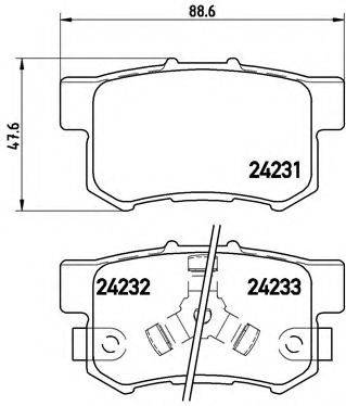Комплект тормозных колодок, дисковый тормоз BREMBO P 28 051