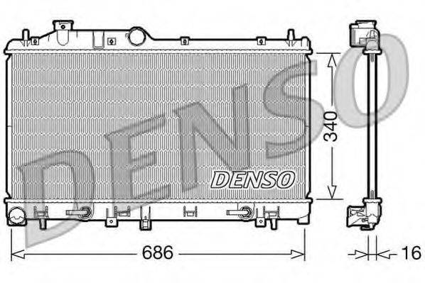 Радіатор, охолодження двигуна DENSO DRM36008
